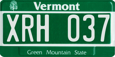 VT license plate XRH037