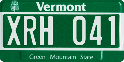 VT license plate XRH041