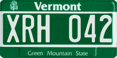 VT license plate XRH042