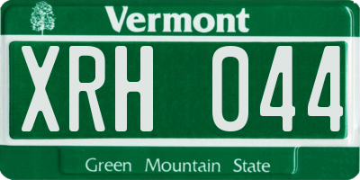VT license plate XRH044