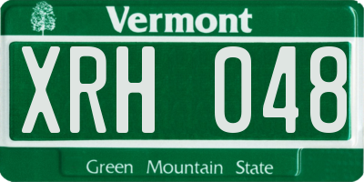 VT license plate XRH048