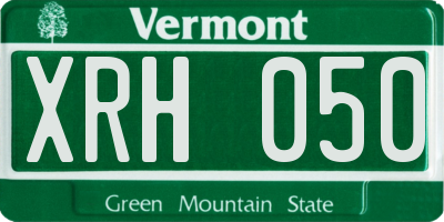 VT license plate XRH050