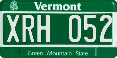 VT license plate XRH052
