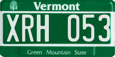 VT license plate XRH053