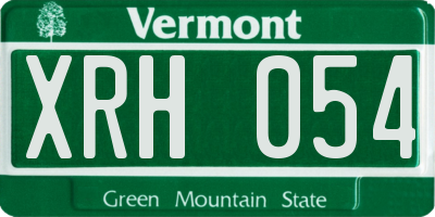 VT license plate XRH054