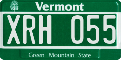 VT license plate XRH055