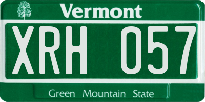 VT license plate XRH057