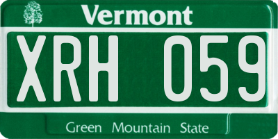 VT license plate XRH059