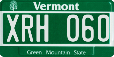 VT license plate XRH060