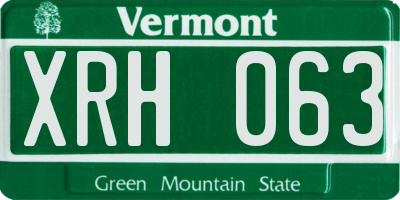 VT license plate XRH063
