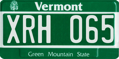 VT license plate XRH065