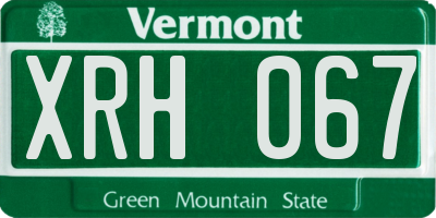 VT license plate XRH067