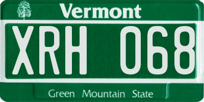 VT license plate XRH068