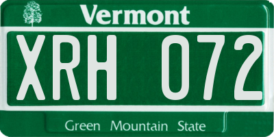 VT license plate XRH072