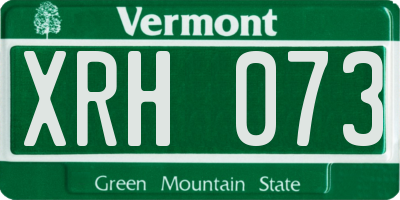 VT license plate XRH073