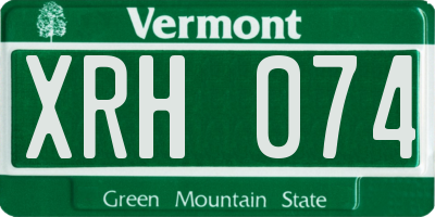 VT license plate XRH074