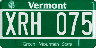 VT license plate XRH075