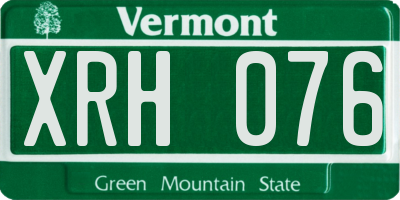 VT license plate XRH076