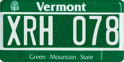 VT license plate XRH078