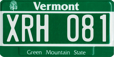 VT license plate XRH081