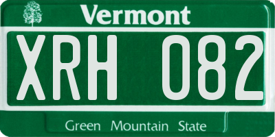 VT license plate XRH082