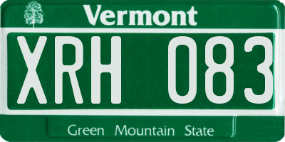 VT license plate XRH083