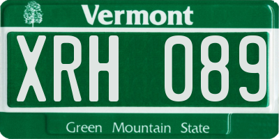 VT license plate XRH089