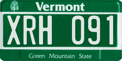 VT license plate XRH091
