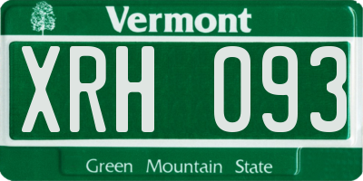 VT license plate XRH093