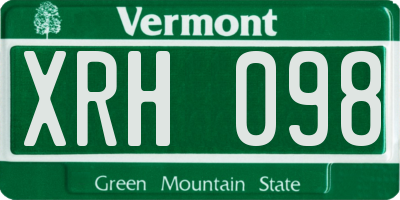 VT license plate XRH098