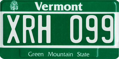 VT license plate XRH099