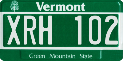 VT license plate XRH102