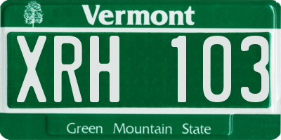 VT license plate XRH103
