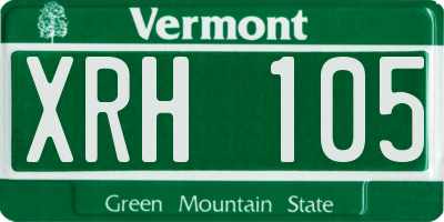VT license plate XRH105