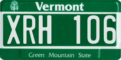VT license plate XRH106