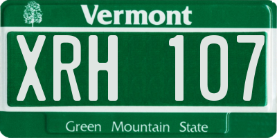VT license plate XRH107