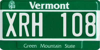 VT license plate XRH108