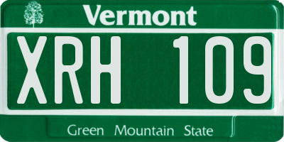 VT license plate XRH109