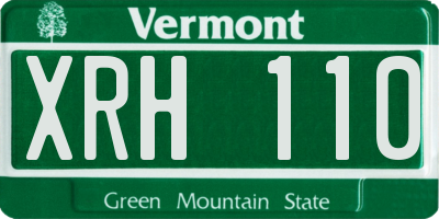 VT license plate XRH110