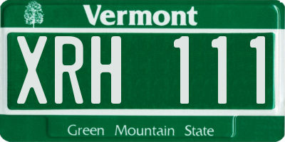 VT license plate XRH111