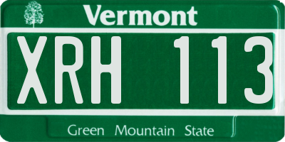 VT license plate XRH113