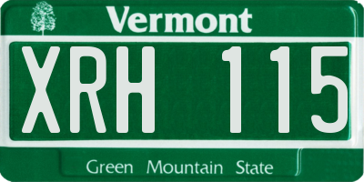 VT license plate XRH115