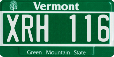 VT license plate XRH116