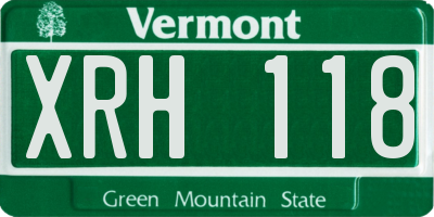 VT license plate XRH118