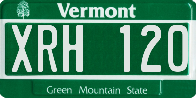VT license plate XRH120