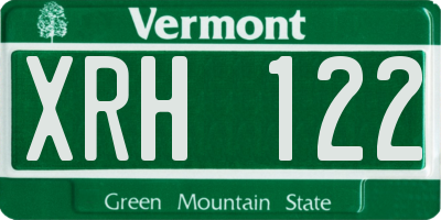 VT license plate XRH122