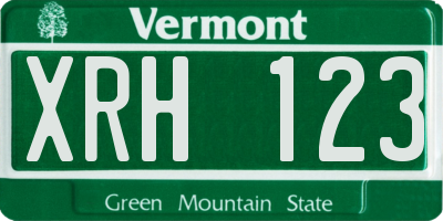 VT license plate XRH123