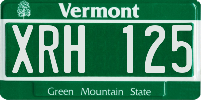 VT license plate XRH125