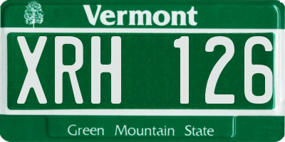 VT license plate XRH126