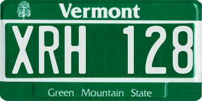 VT license plate XRH128